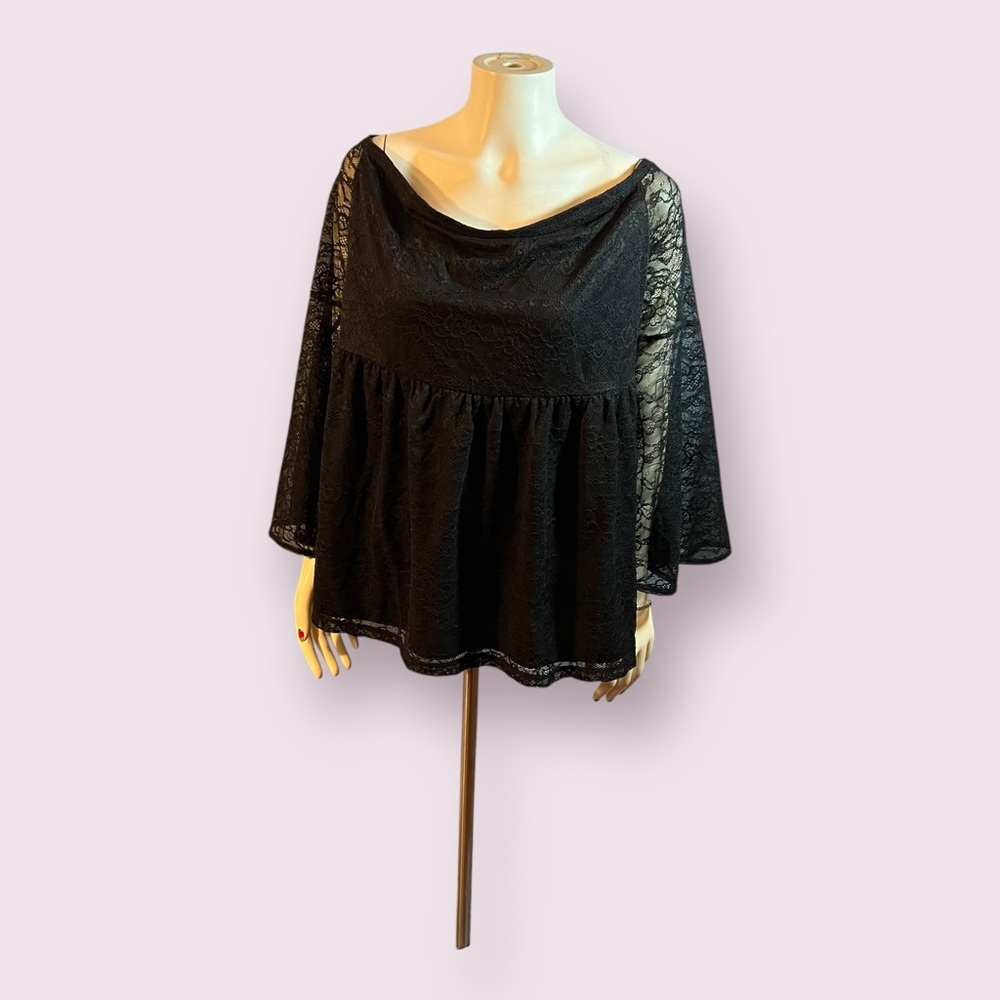 Torrid Black Lace Off the Shoulder Babydoll Size 2x NWT